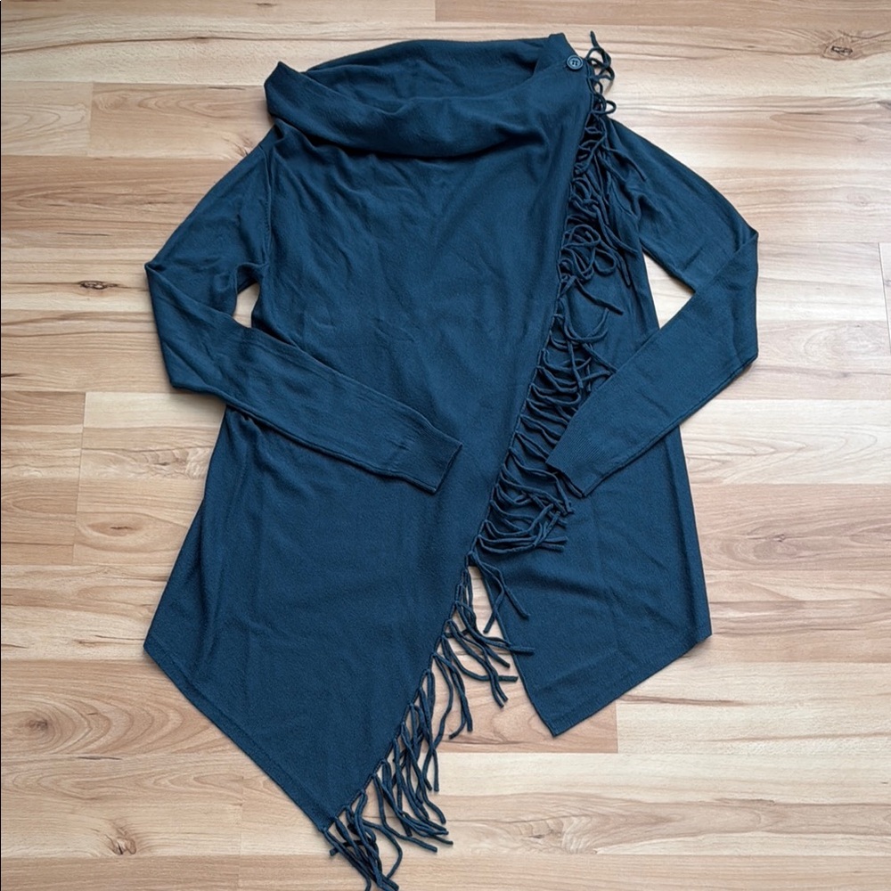 Dark Blue Fringe Cardigan - Small